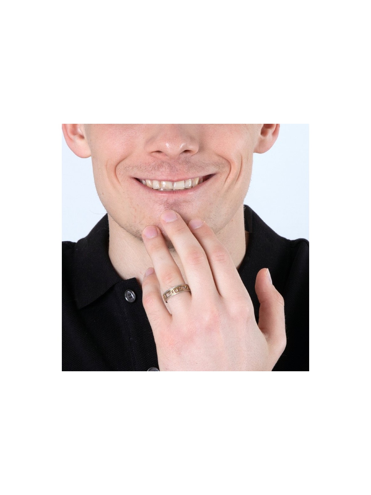 Bague en argent sterling avec découpe en hébreu plaqué or... | Anneaux juifs
