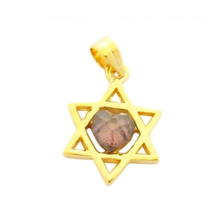Gold Filled Amethyst Star of David Pendant | Jewish Gift from Israel