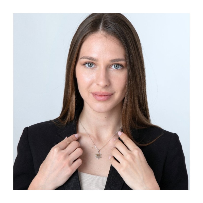 Pendant Necklace Star of David and Chai... | Chai Necklaces & Pendants