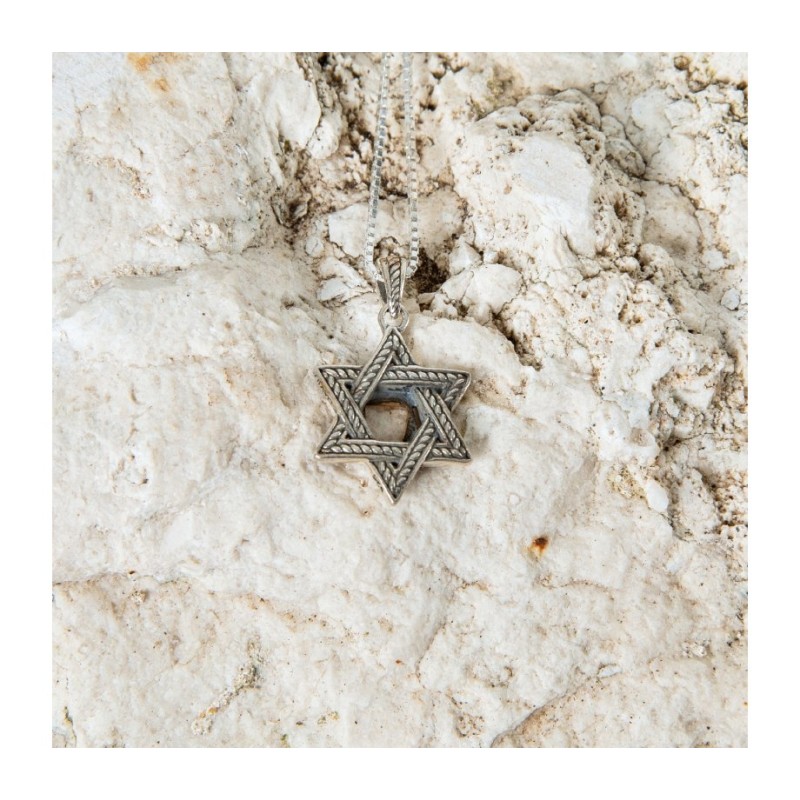 Pendant Necklace Star of David and Chai... | Chai Necklaces & Pendants