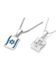 Sterling Silver Pendant Necklace %96 Flag of Israe... | Jewish Pendant