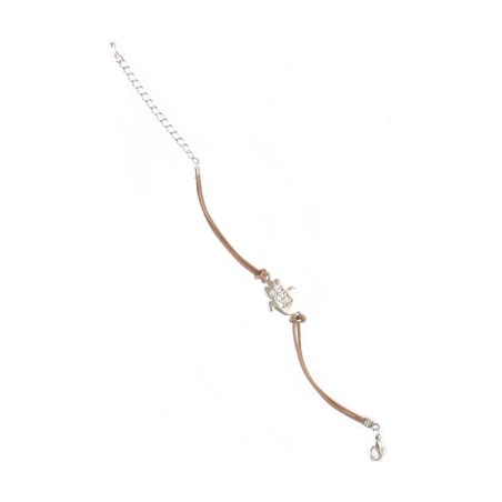 Rhodium Hamsa with crystals Bracelet on L... | Jewish Gift from Israel