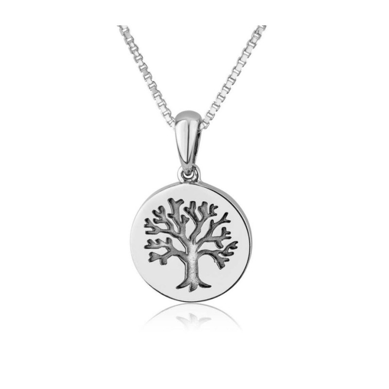Sterling Silver Circular Pendant Necklace  Tree of... | Jewish Pendant