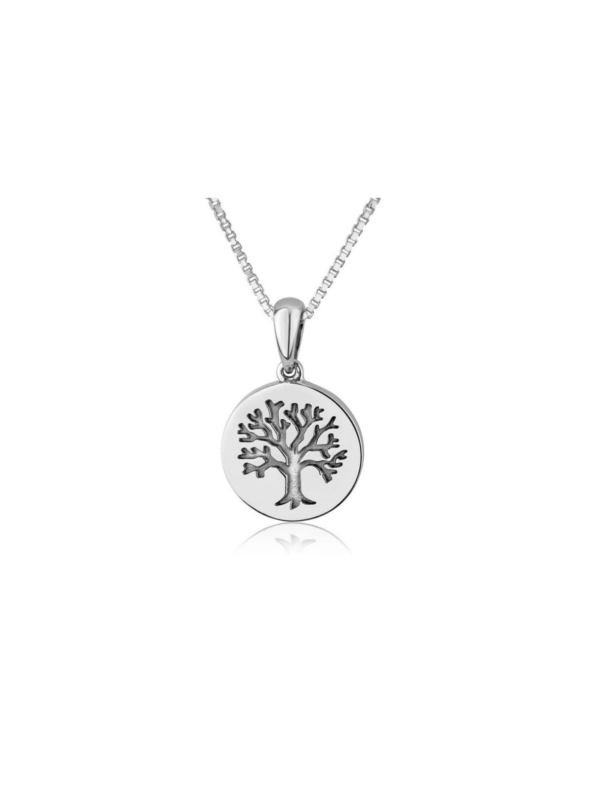 Sterling Silver Circular Pendant Necklace  Tree of... | Jewish Pendant