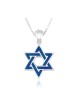 Sterling Silver Pendant Necklace Blue Ena... | Jewish Gift from Israel