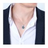 Sterling Silver Pendant Necklace Blue Ena... | Jewish Gift from Israel