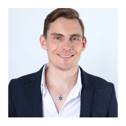 Sterling Silver Pendant Necklace Blue Ena... | Jewish Gift from Israel