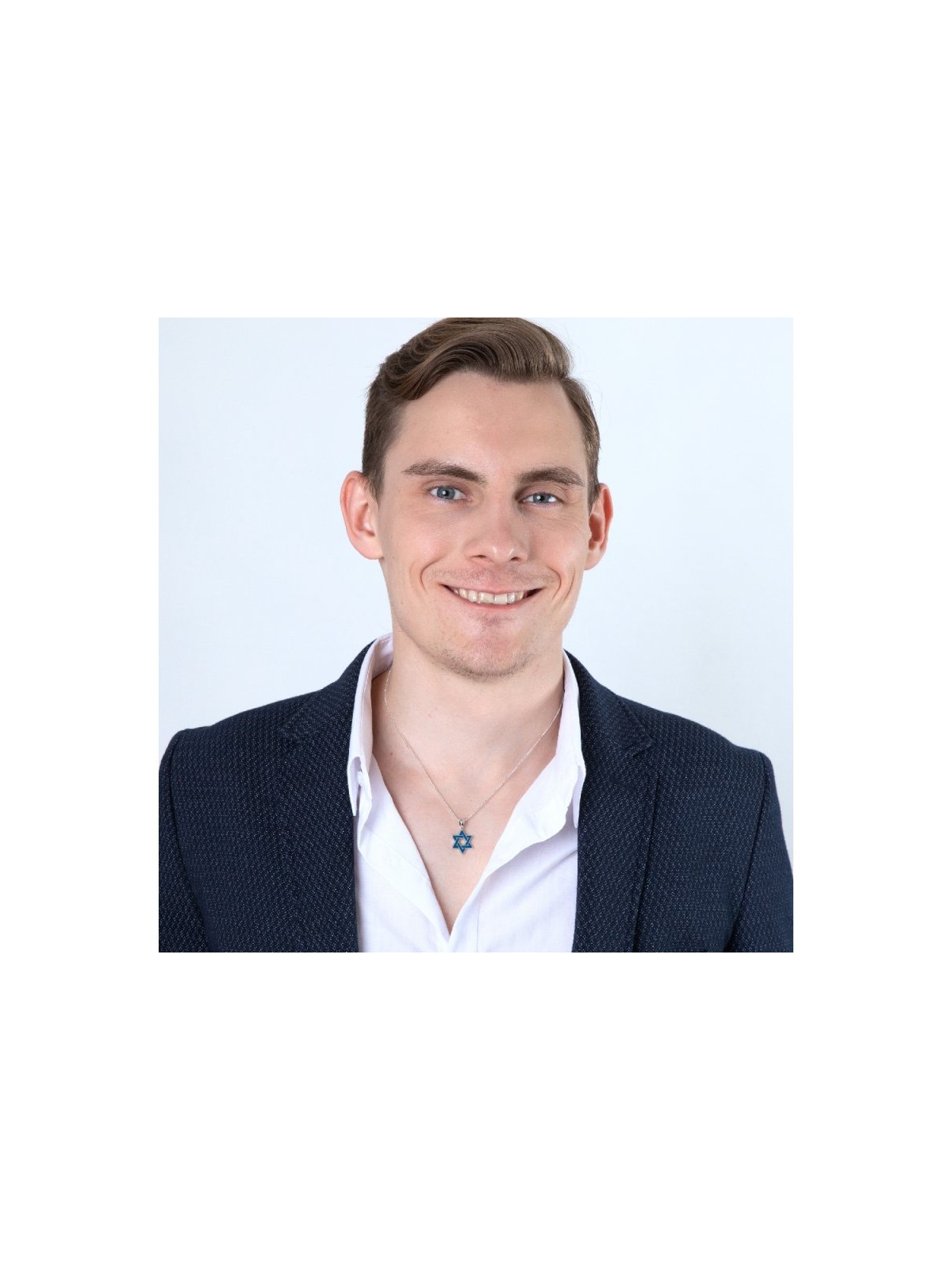 Sterling Silver Pendant Necklace Blue Ena... | Jewish Gift from Israel