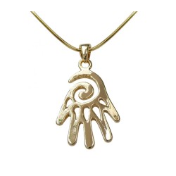 Rhodium Pendant Necklace Open Hamsa Hand Gold | Hamsa Necklace