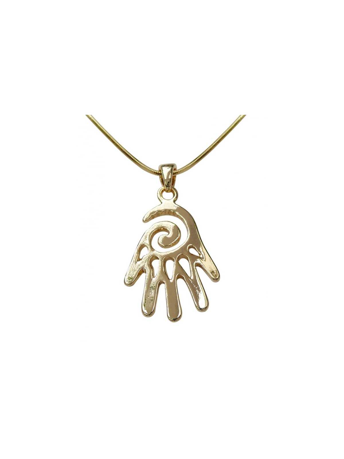 Rhodium Pendant Necklace Open Hamsa Hand Gold | Hamsa Necklace