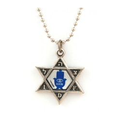 Collier Pendentif Étoile de David avec Hamsa Réfléchissant... | Armée israélienne