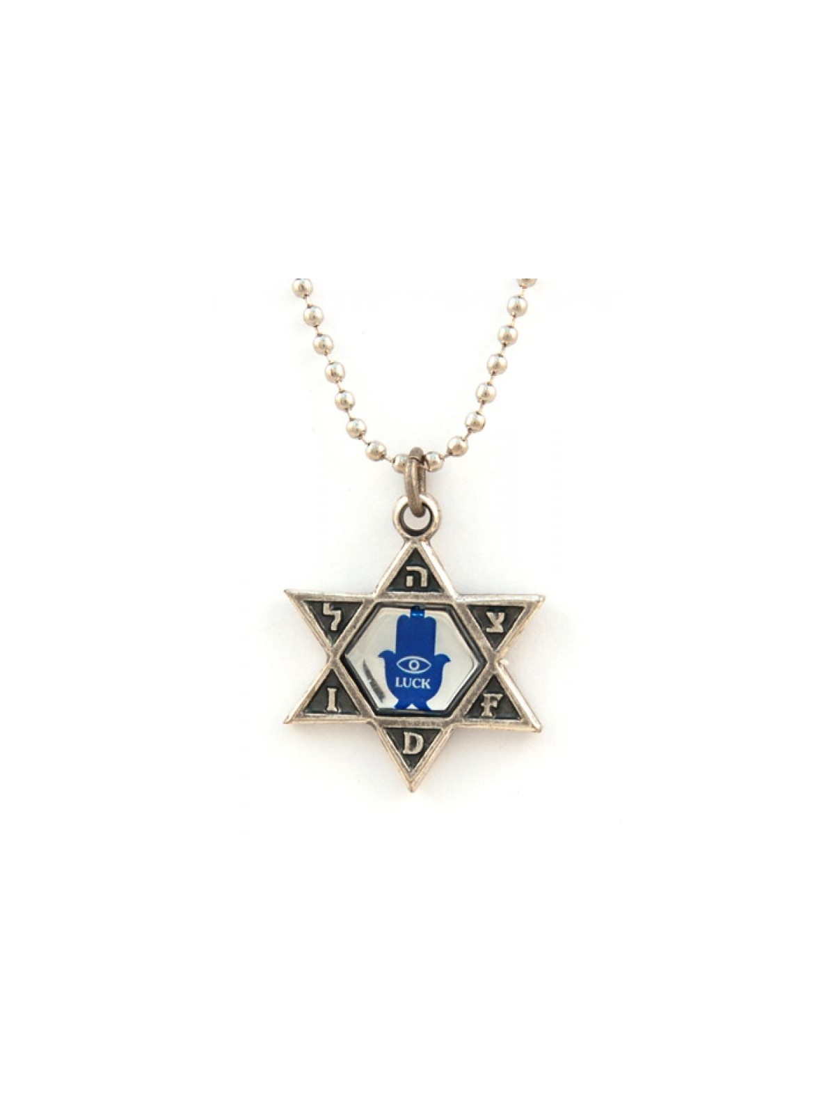 Necklace Star of David Pendant with Reflective Hamsa... | Israeli Army