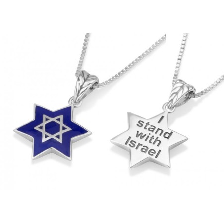 Collier pendentif étoile en argent sterling %96 Étoile de... | Pendentif juif