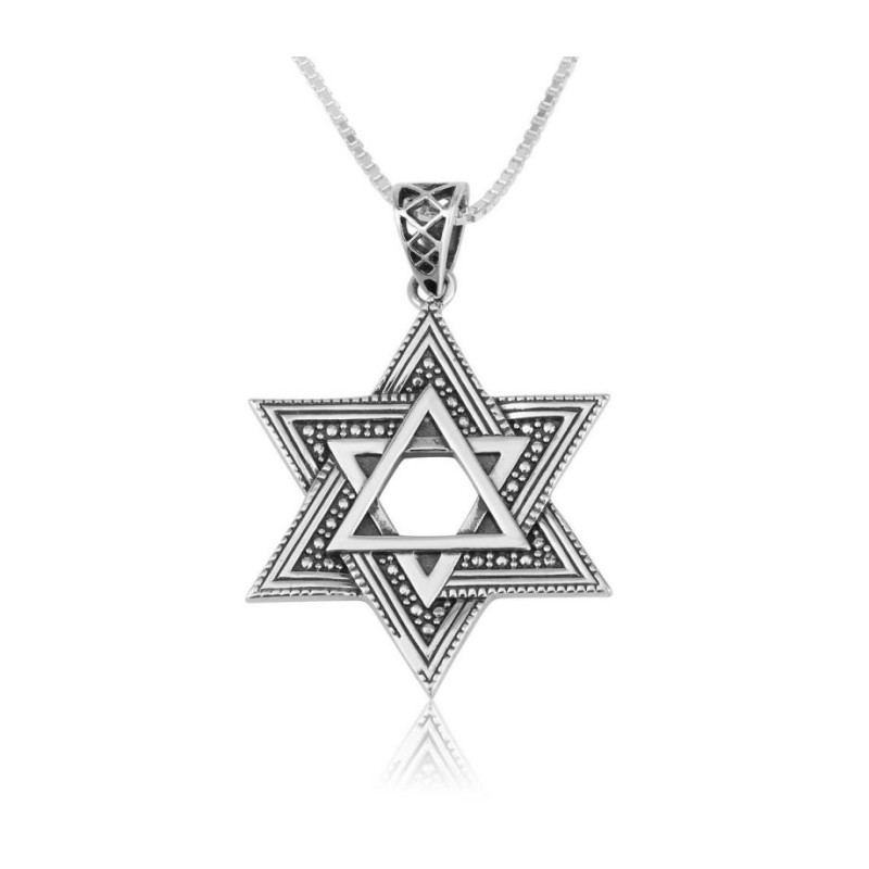 Sterling Silver Double Star of David Pend... | Jewish Gift from Israel