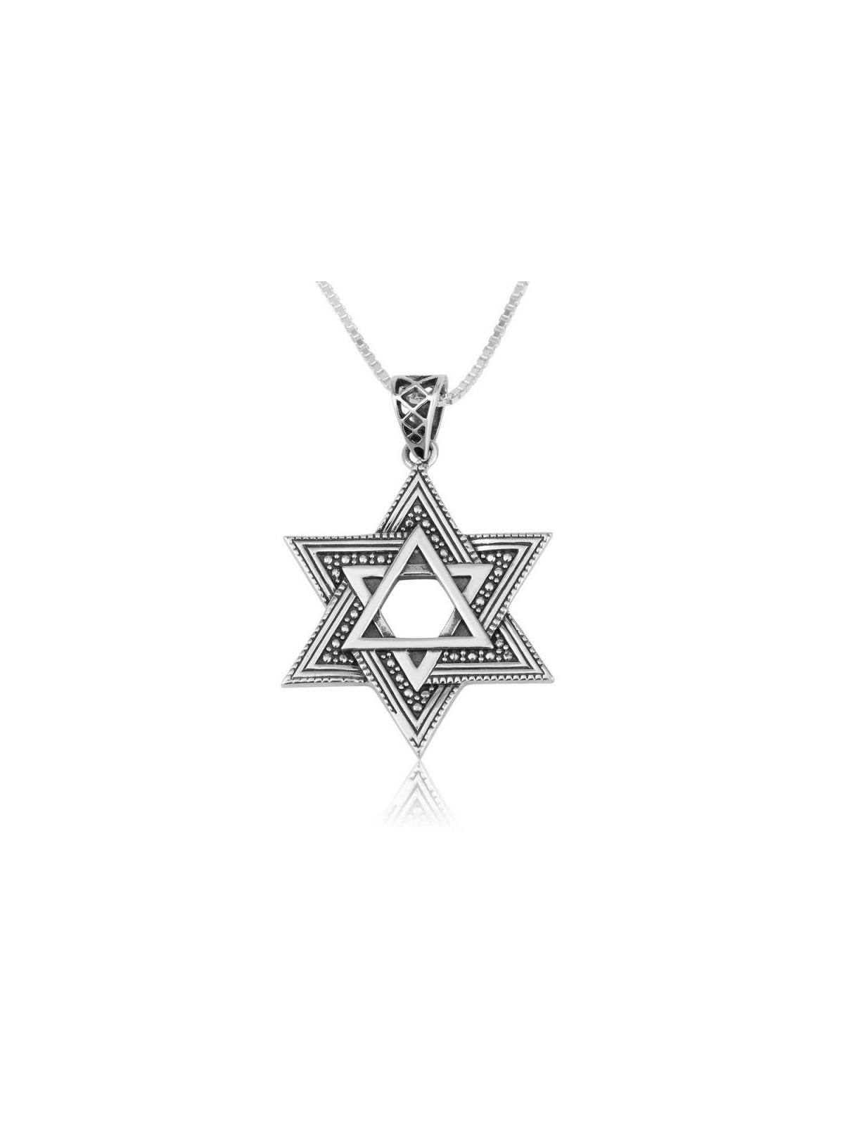 Sterling Silver Double Star of David Pend... | Jewish Gift from Israel