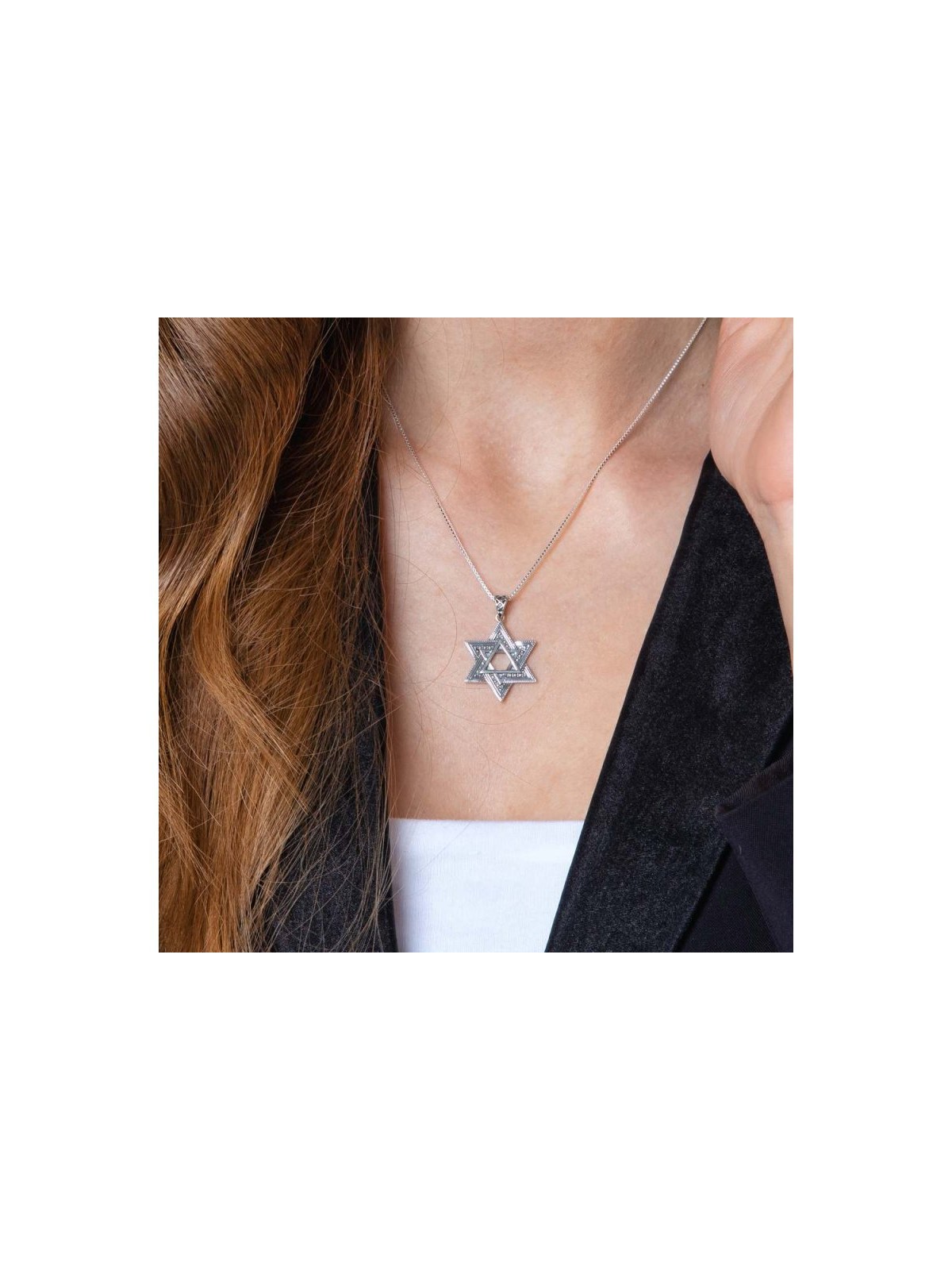 Sterling Silver Double Star of David Pend... | Jewish Gift from Israel