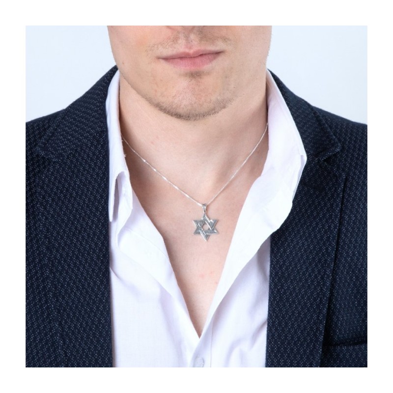 Sterling Silver Double Star of David Pend... | Jewish Gift from Israel