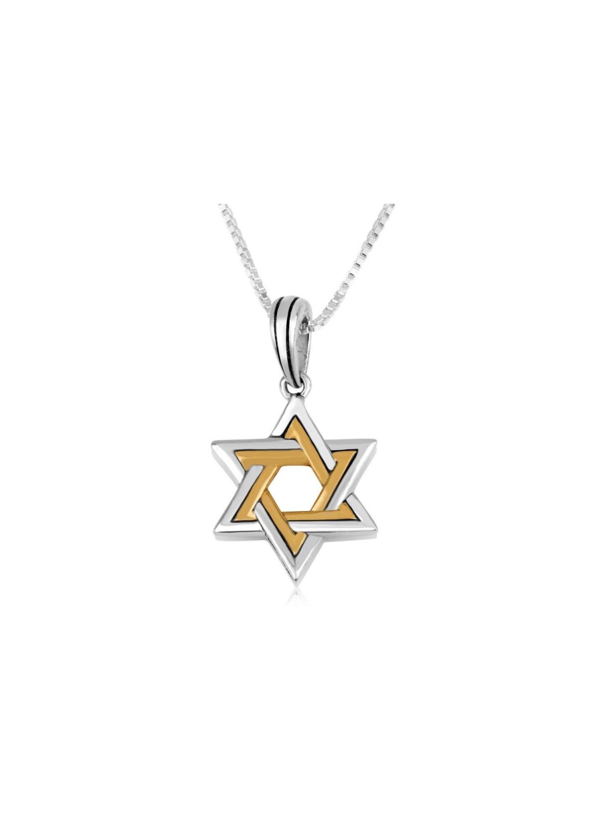 Sterling Silver and Gold Plated Pendant N... | Jewish Gift from Israel