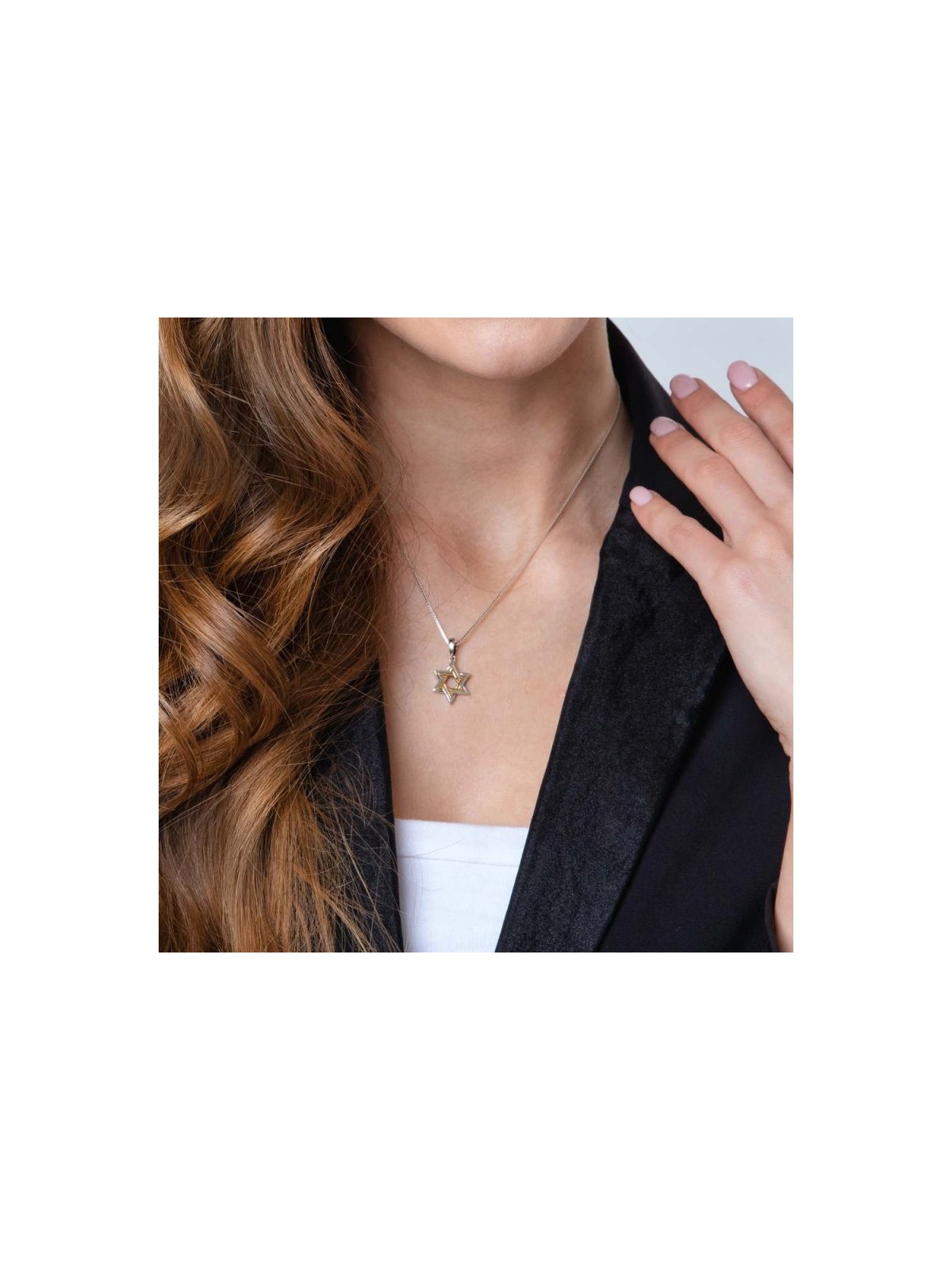 Sterling Silver and Gold Plated Pendant N... | Jewish Gift from Israel