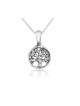 Sterling Silver Necklace Oval Pendant with Tree of... | Jewish Pendant