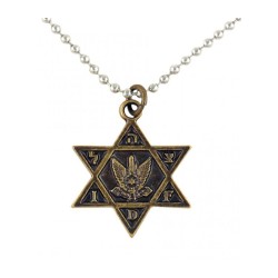 Collier Bronze Étoile de David Pendentif IDF avec Air F... | Armée israélienne