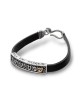 Bracelet Kabbale HaAri en cuir et argent avec... | Bracelets par HaAri