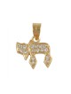 Gold Filled Chai Pendant Studded with Z... | Chai Necklaces & Pendants