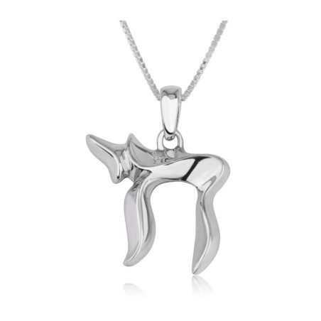 Sterling Silver Necklace Chai Hebrew Le... | Chai Necklaces & Pendants