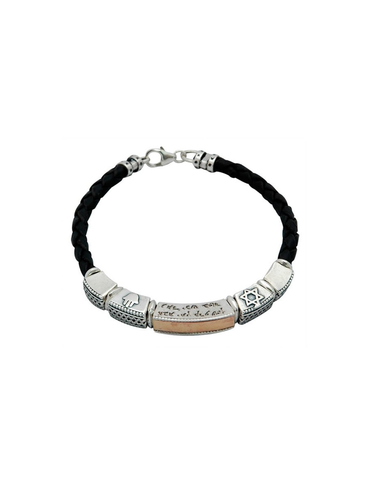 Leather Ana BeKoach Jewish Bracelet by ... | Bracelets by Golan Studio