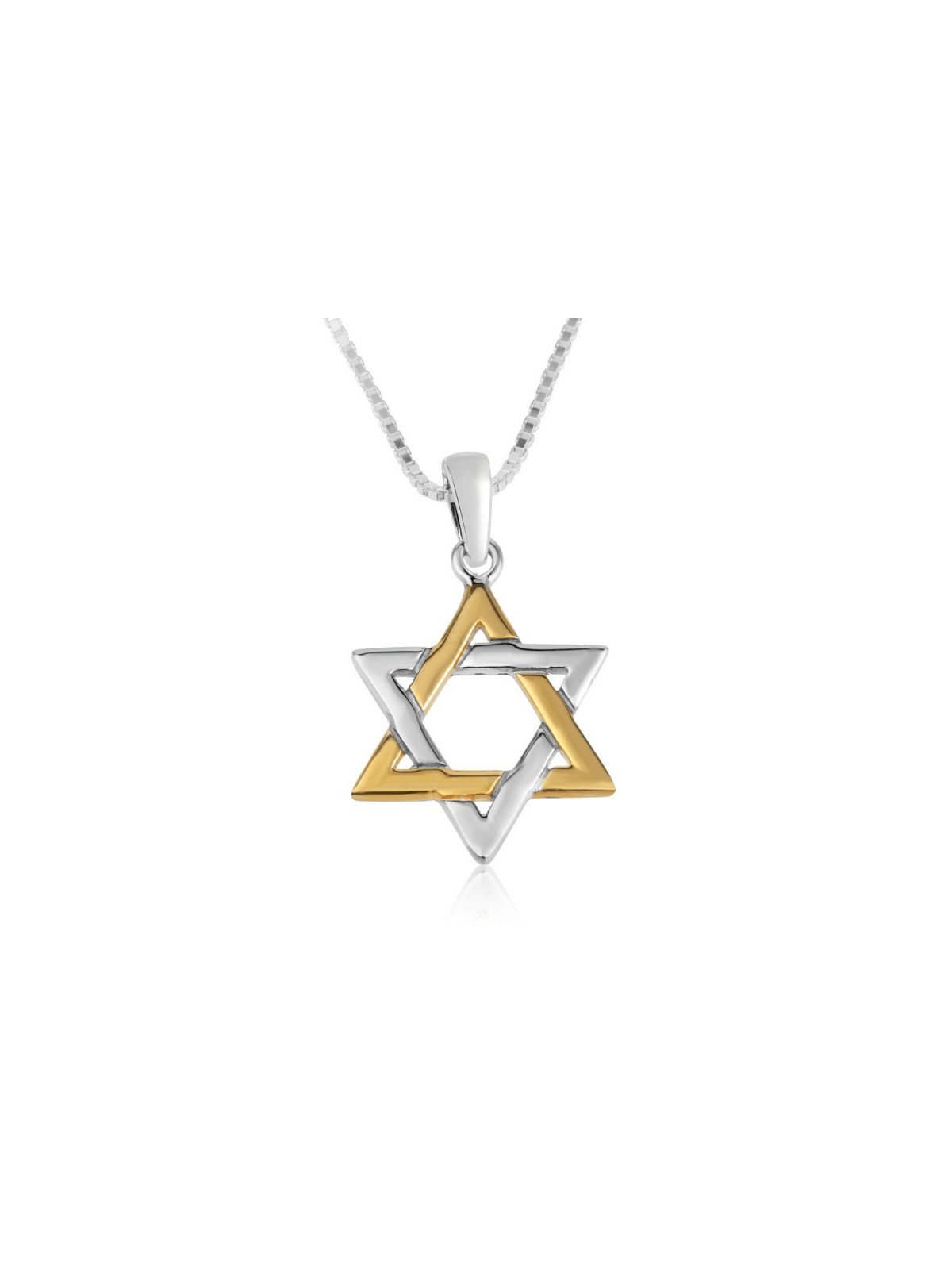 Sterling Silver Pendant Necklace Two Tone... | Jewish Gift from Israel