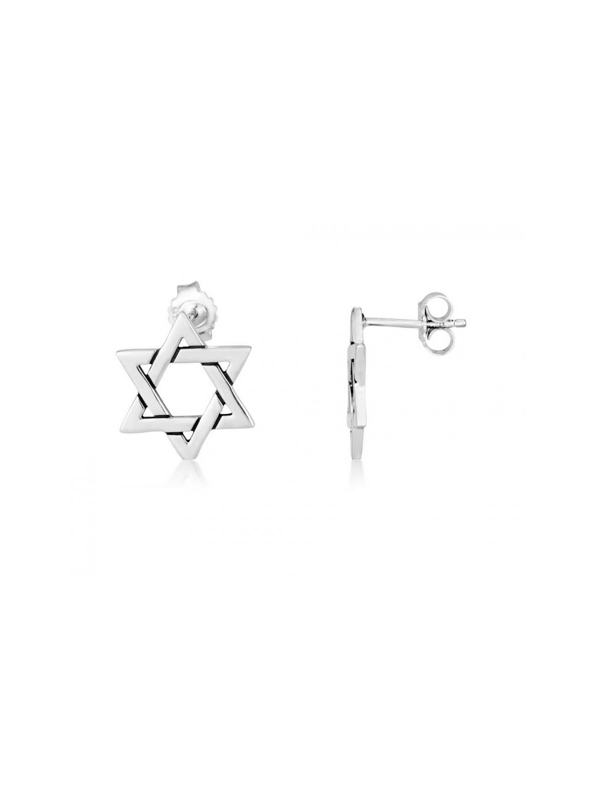 Sterling Silver Earrings Interlocking Star of David | Earrings