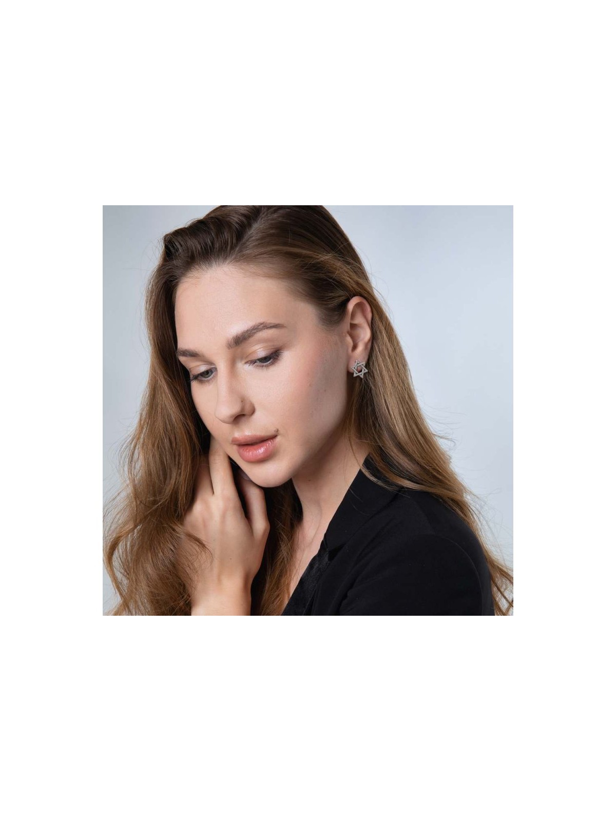 Sterling Silver Earrings Interlocking Star of David | Earrings