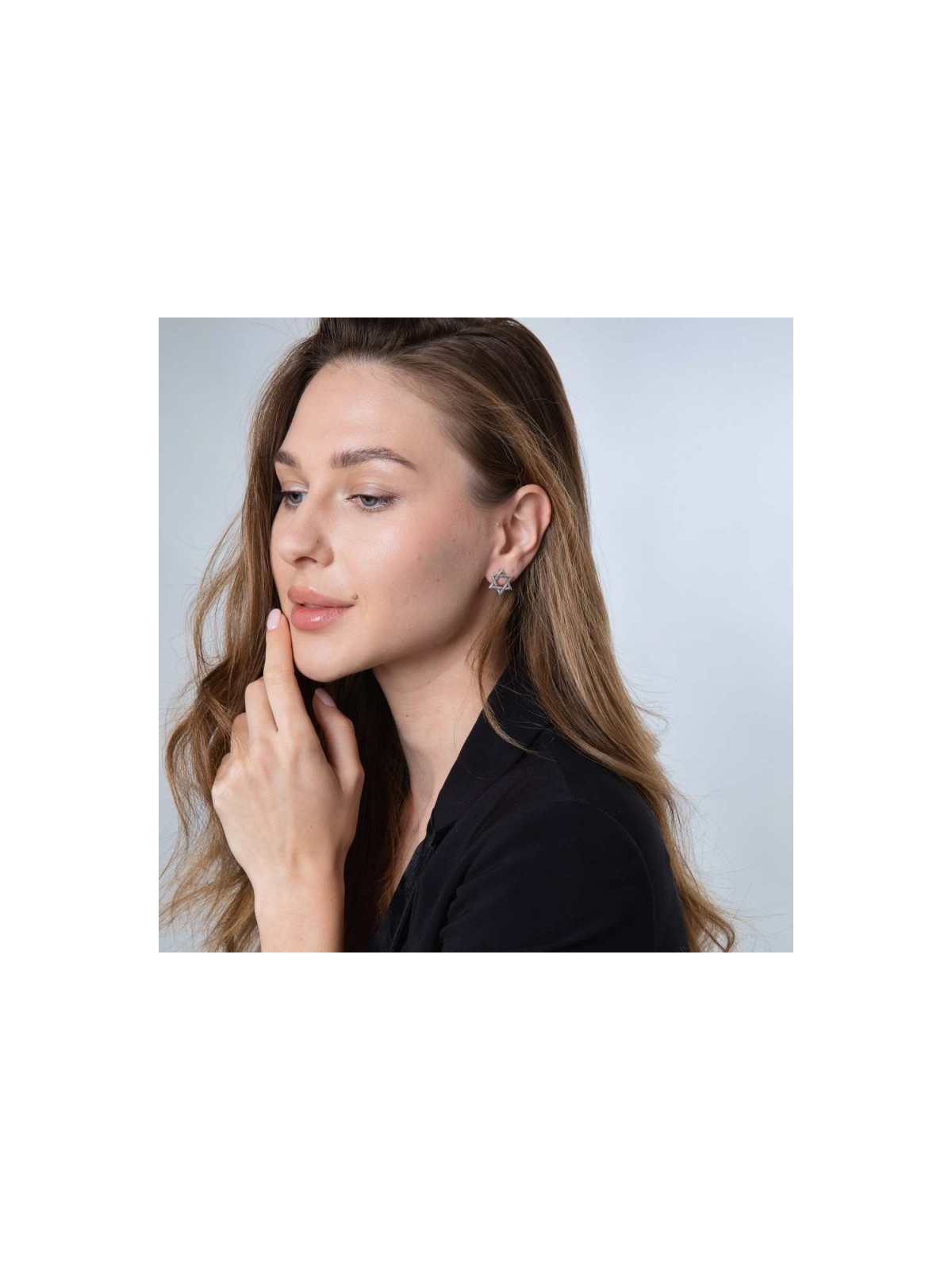 Sterling Silver Earrings Interlocking Star of David | Earrings