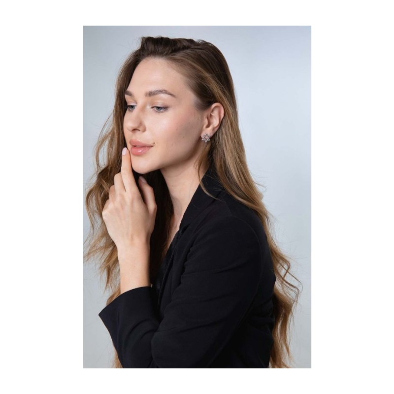 Sterling Silver Earrings Interlocking Star of David | Earrings
