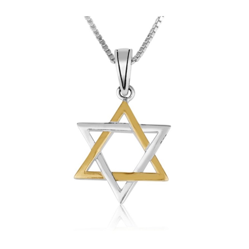 Sterling Silver and Gold Plated Pendant N... | Jewish Gift from Israel