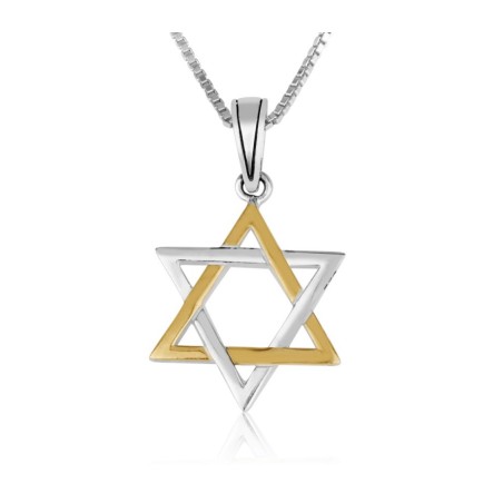 Sterling Silver and Gold Plated Pendant N... | Jewish Gift from Israel
