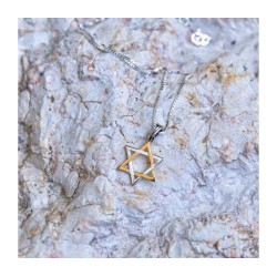 Sterling Silver and Gold Plated Pendant N... | Jewish Gift from Israel