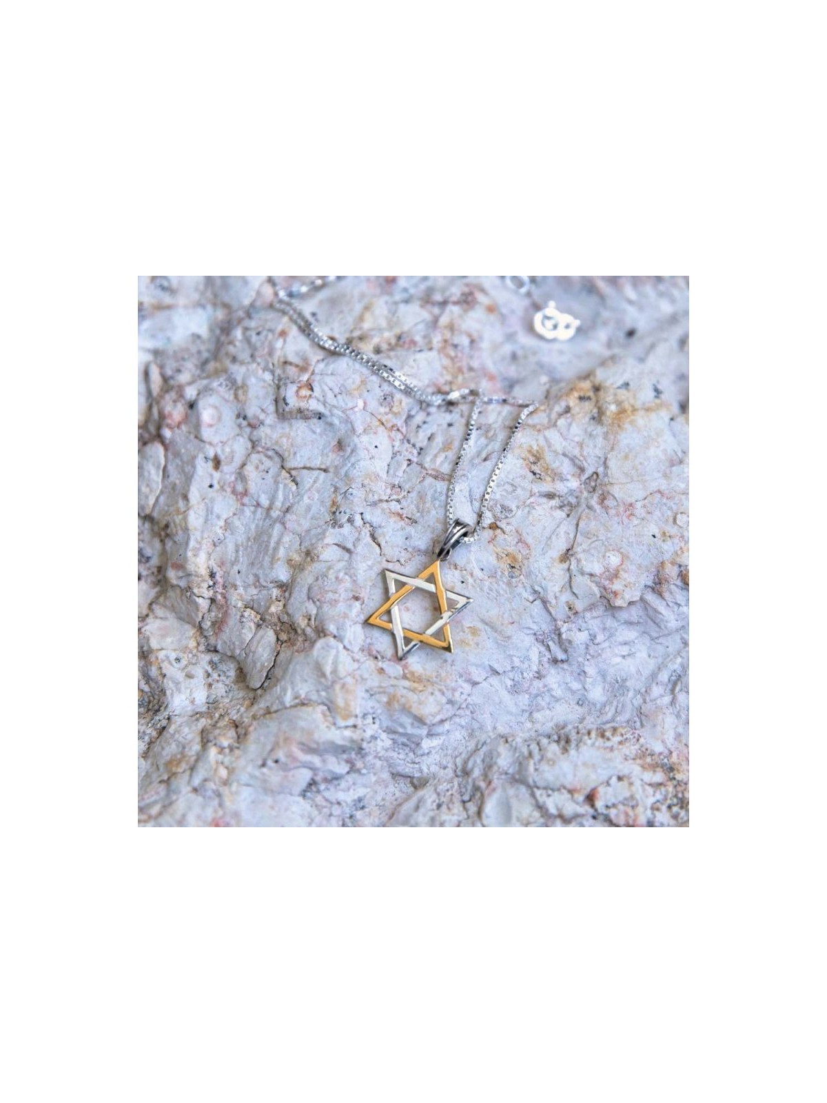 Sterling Silver and Gold Plated Pendant N... | Jewish Gift from Israel