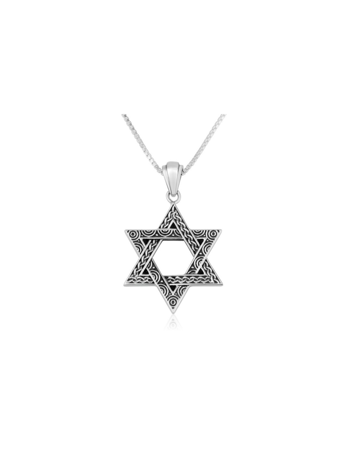 Sterling Silver Pendant Necklace Decorati... | Jewish Gift from Israel