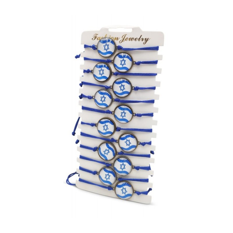 Good Luck Blue Cord Bracelets with Flag of Israel ... | Bracelet Packs