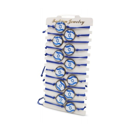 Good Luck Blue Cord Bracelets with Flag of Israel ... | Bracelet Packs