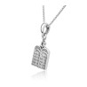 Sterling Silver Necklace Ten Commandments Tablet D... | Jewish Pendant