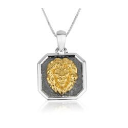 Sterling Silver Pendant Necklace Gold Plated Lion ... | Jewish Pendant