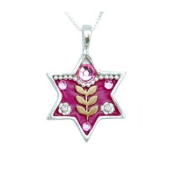 Pink Star of David Necklace by Ester S... | Necklaces by Esther Shahaf
