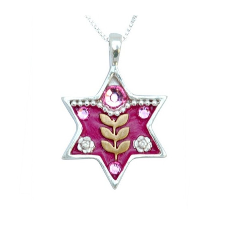 Pink Star of David Necklace by Ester S... | Necklaces by Esther Shahaf