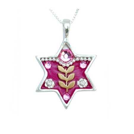 Pink Star of David Necklace by Ester S... | Necklaces by Esther Shahaf