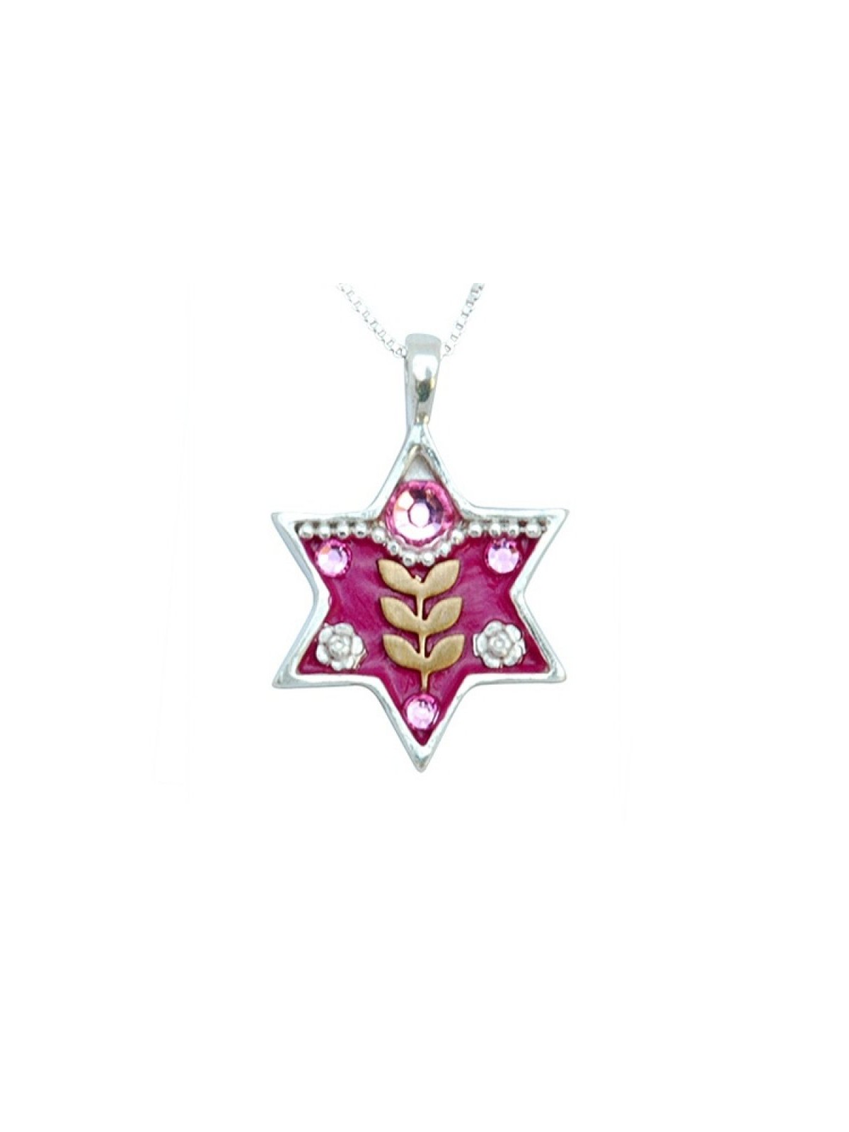 Pink Star of David Necklace by Ester S... | Necklaces by Esther Shahaf