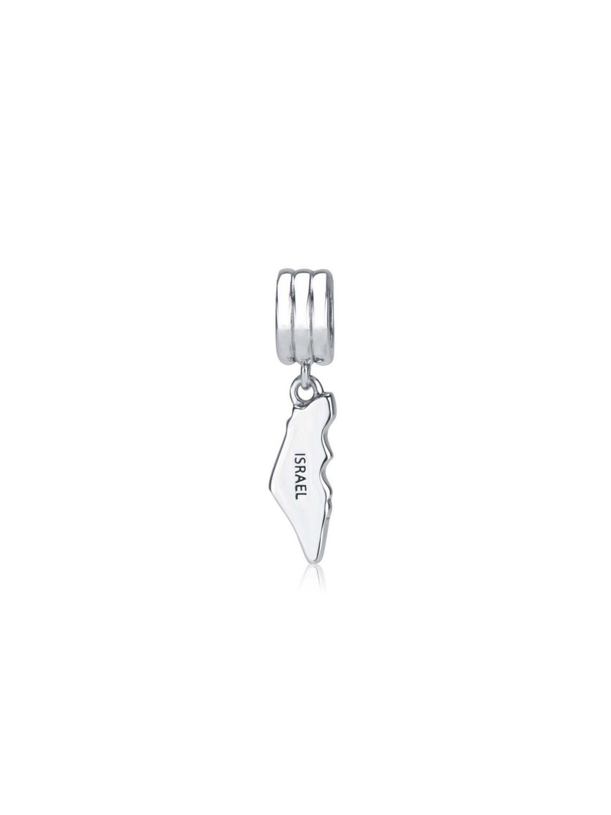 Charme de carte d’Israël en argent sterling | Charmes judaïques