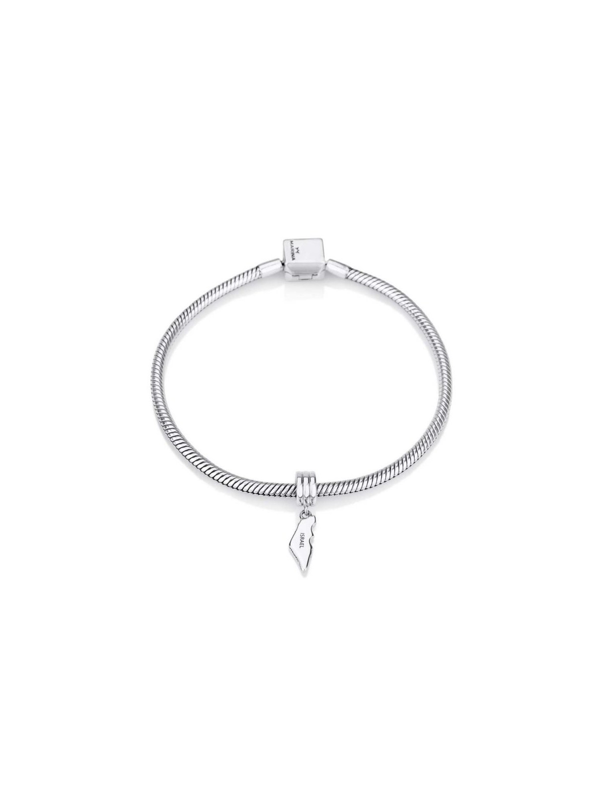 Charme de carte d’Israël en argent sterling | Charmes judaïques