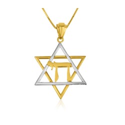 Collier pendentif en argent sterling et Go... | Colliers et pendentifs Chai